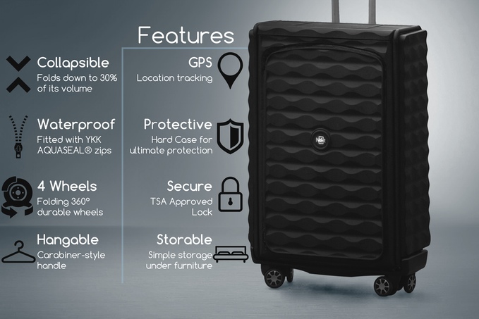Néit luggage collapses down to just 3 inches when not in use, which means it can be stored pretty much anywhere.